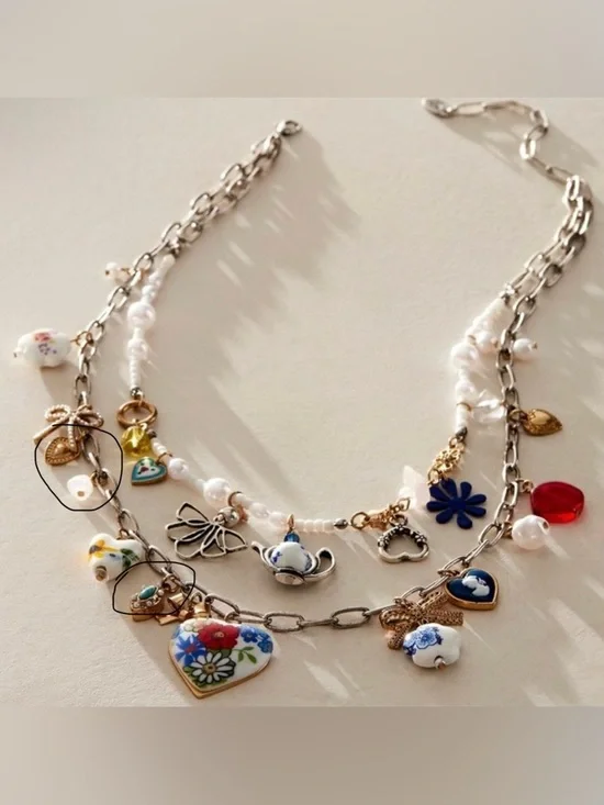 *FLAWED* NWOT Free People Maxamillion Charm Necklace - Picture 2 of 3